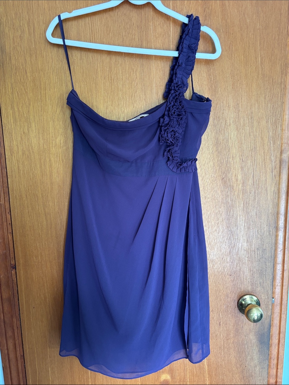 RW&CO. One-Shoulder Deep Purple Cocktail Dress